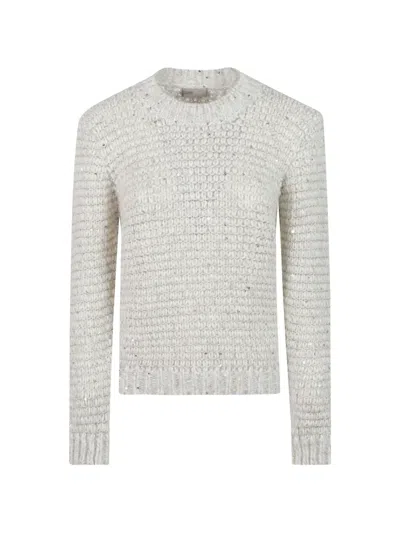 Herno Sequin-embellished Chunky-knit Sweater In Green