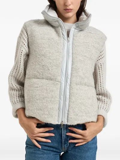 Herno Sequin-embellished Gilet In Gray