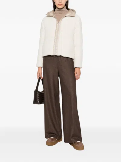 Herno Sequin-embellished Hooded Puffer Jacket In Neutral