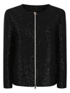 Herno Allover Sequin Embellished Short Jacket In Black