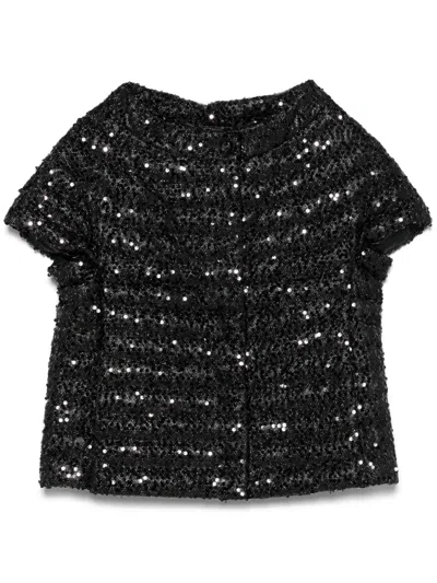 Herno Sequinned Puffer Jacket In Black