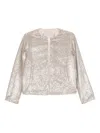 Herno Sequinned Zip-up Jacket In Neutral
