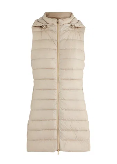 Herno Serena Quilted Hooded Shell Gilet In Cream