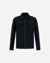 Herno Shacket In 3 Layers Denim Effect In Blue