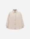Herno Shacket In Double Wool And Nylon Ultralight In Chantilly