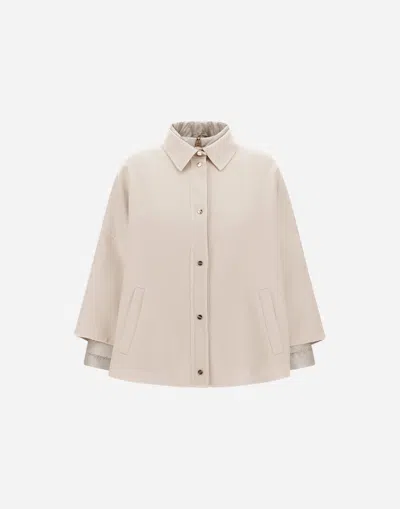 Herno Shacket In Double Wool And Nylon Ultralight In Chantilly