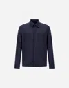 Herno Shacket In Micro Ripstop Nylon In Blue