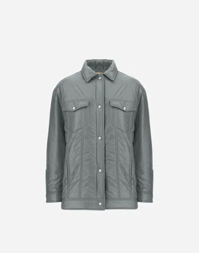 Herno Shacket In Nylon Ultralight In Gray