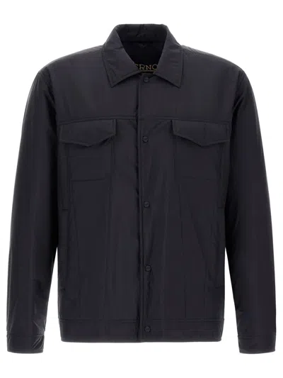 Herno Shacket Recycled Nylon Microfibre In Blue