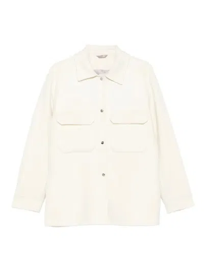 Herno Shacket Resort In Double Faced Pure Wool In White