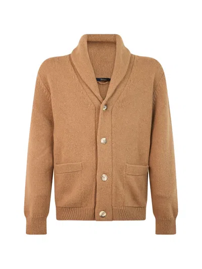 Herno Shawl-collar Cashmere Cardigan In Brown