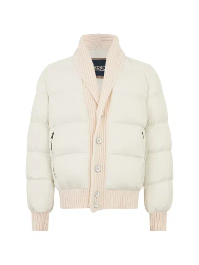 Herno Shawl-collar Padded Jacket In White