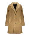 Herno Shearling Coat In Brown