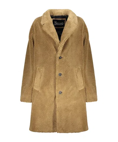 HERNO HERNO FAUX FUR SINGLE-BREASTED COAT