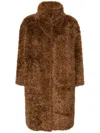 Herno Shearling Coat In Brown