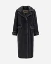Herno Shearling Effect Coat In Black