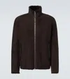Herno Shearling-trimmed Suede Jacket In Burgundy