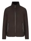 Herno Shearling Zip-front Jacket In Brown