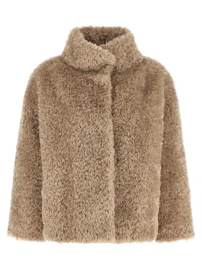 HERNO HERNO SHEARLING-EFFECT POLYESTER COAT