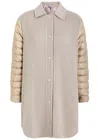 Herno Panelled Puffer Coat In Cream