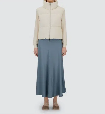 Herno Shiny Corduroy Vest In Champagne White