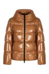 Herno Long-sleeved Down Jacket In Brown