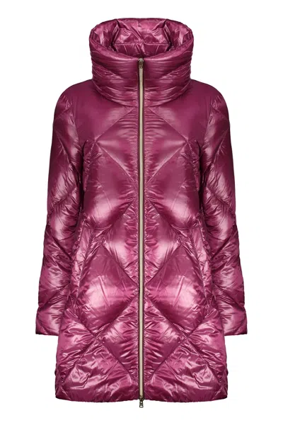 Herno Shiny Fabric Down Jacket In Red-purple Or Grape