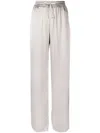 Herno Shiny High-waist Palazzo Pants In Neutro