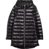 Herno Shiny Nylon Hooded Down Puffer Jacket In Black
