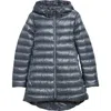 Herno Shiny Nylon Hooded Down Puffer Jacket In Clear Blue