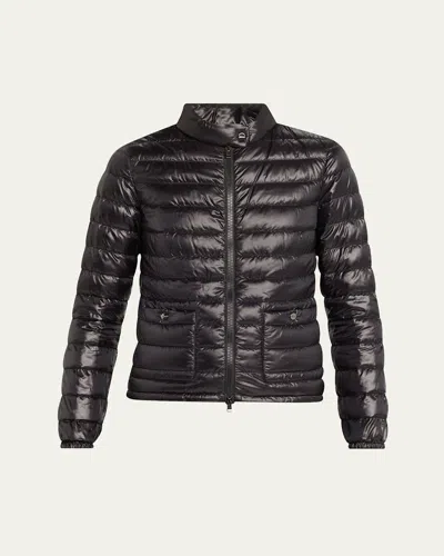 Herno Shiny Nylon Short Down Jacket In Gray