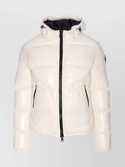 Herno Shiny Padded Down Jacket With Hood And Elasticated Cuffs In White