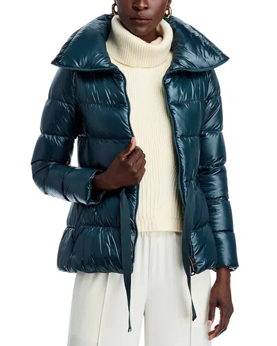 Herno Shiny Puffer Coat In Jade