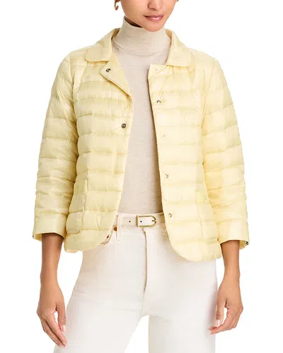 Herno Shiny Puffer Coat In Pale Yellow