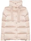 Herno Shiny Satin Cape Down Jacket Clothing In Nude