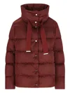 Herno Shiny Satin Cape Down Jacket Clothing In Red