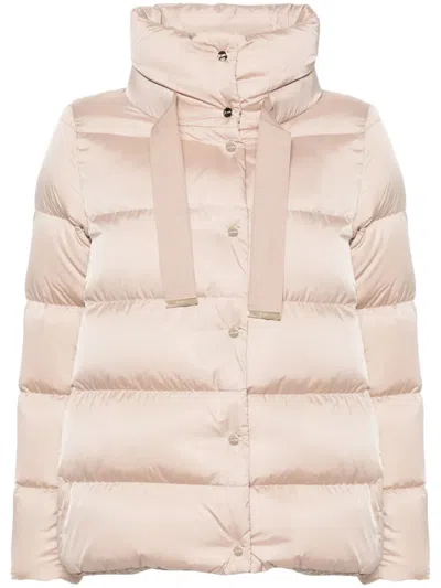 HERNO SHINY SATIN CAPE DOWN JACKET