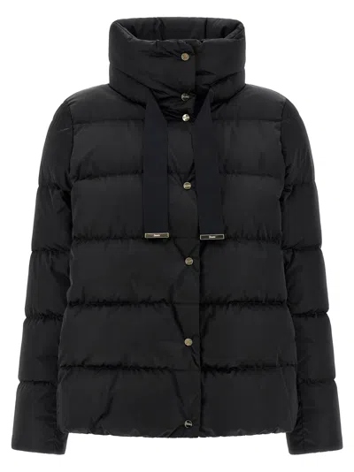 Herno Shiny Satin Down Jacket In Black