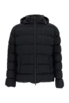 Herno Quilted Adjustable Hood Matte Polyamide Down Jacket In Blue