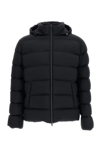 HERNO SHINY SATIN NYLON PUFFER JACKET