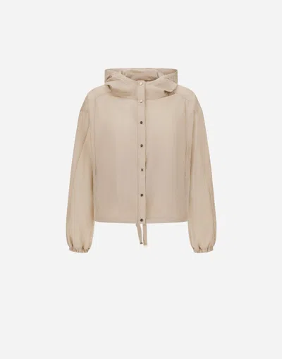 Herno Shiny Tech Crinkle Jacket In Chantilly