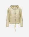 Herno Shiny Tech Crinkle Jacket In Ivory