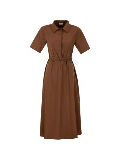 Herno Women Light Stretch Nylon Dress In Brown