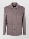 Herno Button-fastening Patch-pocket Jacket In Purple