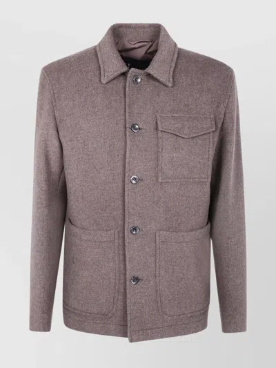 HERNO SHIRT COLLAR FIELD JACKET