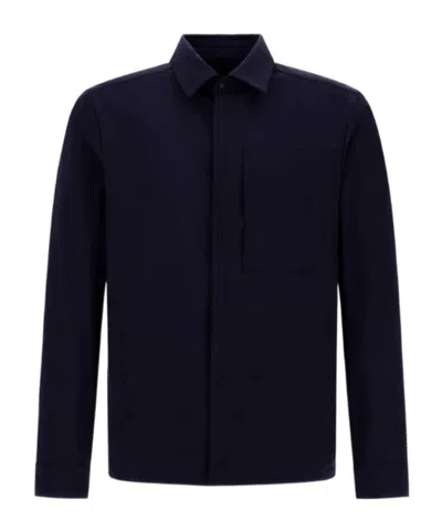 Herno Shirt Collar Pocket Jacket In Blue