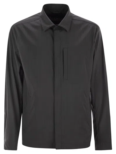 HERNO HERNO SHIRT CUT JACKET IN TECH WOOL