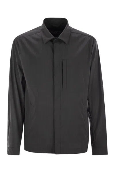 Herno Shirt-cut Jacket In Tech Wool In Black