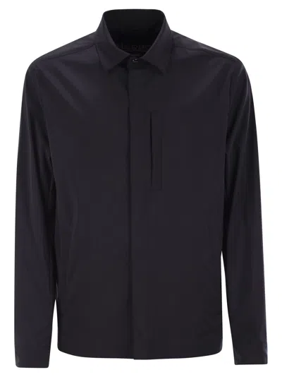 HERNO SHIRT-CUT JACKET IN TECH WOOL