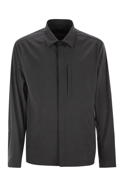 HERNO HERNO SHIRT-CUT JACKET IN TECH WOOL